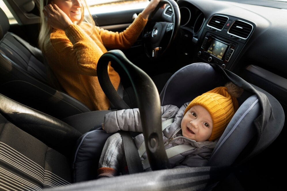 Are babies allowed to sit in the front of a car best sale